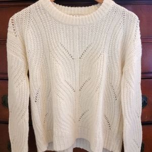 Madewell Charlie pullover cream knit sweater